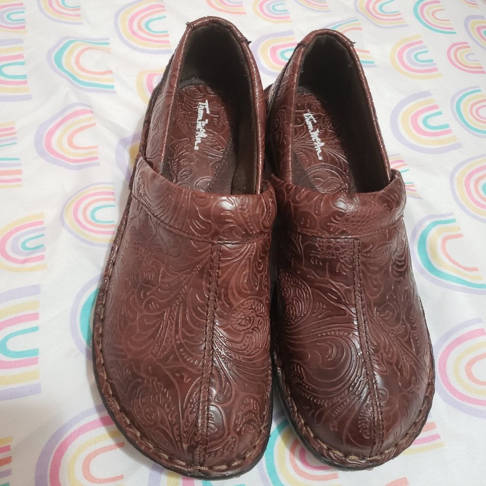 Thom McAn Vegan Comfort Shoe Toronto Brown Clog Size 9.5 Wide